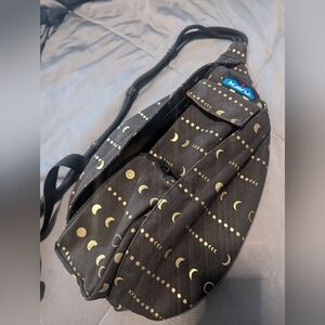 Kavu Black and Gold Crescent Backpack